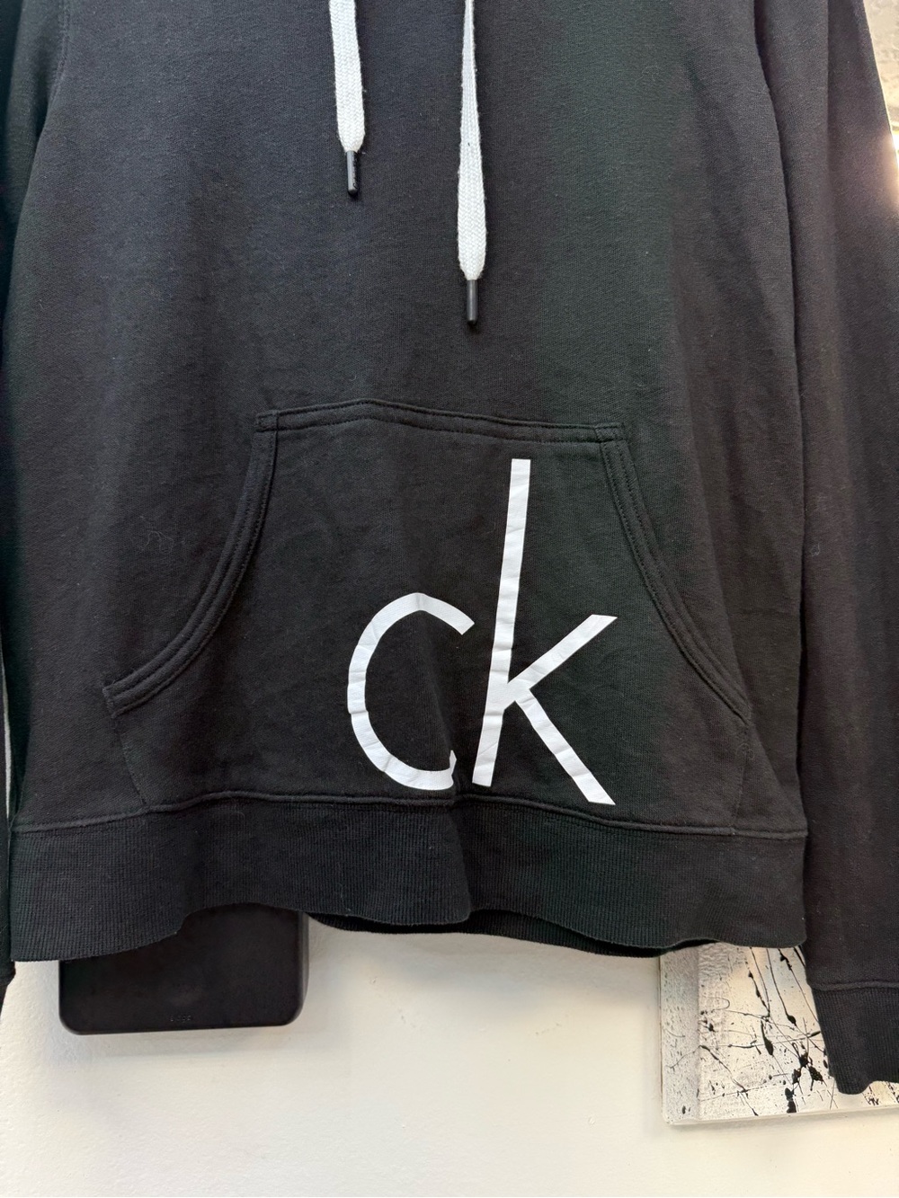 Calvin Klein Black Hoodie with White CK Logo image 2
